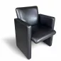 POLTRONA FRAU│Fauteuil modèle THF 96│Design Tito Agnoli│Cuir Noir│roulettes