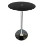 SANMA│Table haute ronde ø 60cm│Verre noir/pied chromé SANMA│Table haute ronde ø 60cm│Verre noir/pied chromé
