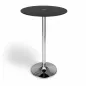 SANMA│Table haute ronde ø 60cm│Verre noir/pied chromé SANMA│Table haute ronde ø 60cm│Verre noir/pied chromé
