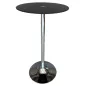 SANMA│Table haute ronde ø 60cm│Verre noir/pied chromé SANMA│Table haute ronde ø 60cm│Verre noir/pied chromé