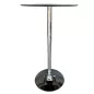 SANMA│Table haute ronde ø 60cm│Verre noir/pied chromé SANMA│Table haute ronde ø 60cm│Verre noir/pied chromé