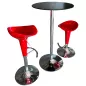 SANMA│Table haute ronde ø 60cm│Verre noir/pied chromé SANMA│Table haute ronde ø 60cm│Verre noir/pied chromé