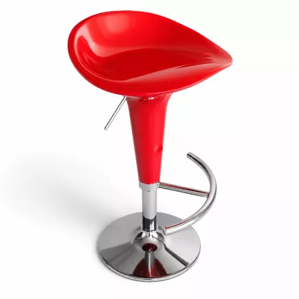 CLP│Lot de 2 tabourets de bar - hauteur réglable│Rouge