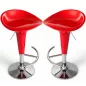 CLP│Lot de 2 tabourets de bar - hauteur réglable│Rouge