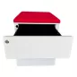 SANMA│Caisson sous bureau 3 tiroirs - 666│Profondeur 54 cm│Blanc /Noir/Top tissu rouge