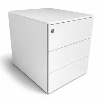 SANMA│Caisson sous bureau 3 tiroirs - 666│Profondeur 54 cm│Blanc / Noir