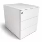 SANMA│Caisson sous bureau 3 tiroirs - 666│Profondeur 54 cm│Blanc / Noir