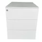 SANMA│Caisson sous bureau 3 tiroirs - 666│Profondeur 54 cm│Blanc / Noir
