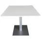 SANMA│Table carrée cintrée - H74 cm │Blanc/gris alu