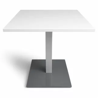 SANMA│Table carrée cintrée - H74 cm │Blanc/gris alu
