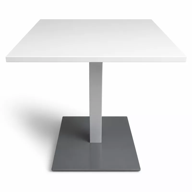 SANMA│Table carrée cintrée - H74 cm │Blanc/gris alu