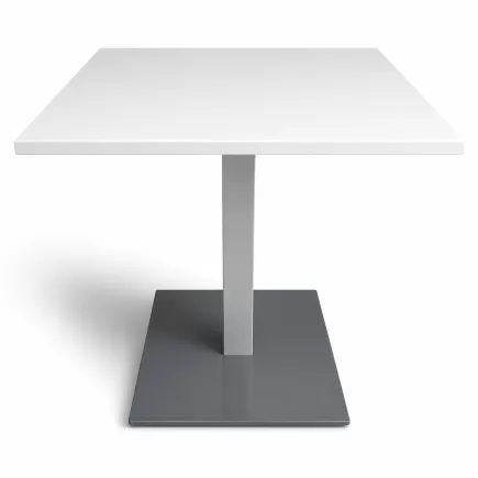 SANMA│Table carrée cintrée - H74 cm │Blanc/gris alu