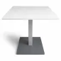 SANMA│Table carrée cintrée - H74 cm │Blanc/gris alu