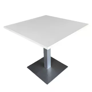 SANMA│Table carrée cintrée - H74 cm │Blanc/gris alu