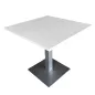 SANMA│Table carrée cintrée - H74 cm │Blanc/gris alu
