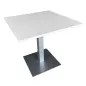 SANMA│Table carrée cintrée - H74 cm │Blanc/gris alu