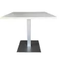 SANMA│Table carrée cintrée - H74 cm │Blanc/gris alu