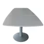 HARMONY│Table tonneau│L350xP120│3 pieds│10/12 personnes│Blanc/gris aluminium