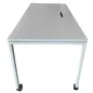 FRAME│Bureau droit L 140 x p 70 cm x H fixe│roulettes│Blanc/blanc FRAME│Bureau droit L 140 x p 70 cm x H fixe│roulettes│Blanc/blanc