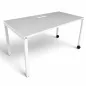 FRAME│Bureau droit L 140 x p 70 cm x H fixe│roulettes│Blanc/blanc FRAME│Bureau droit L 140 x p 70 cm x H fixe│roulettes│Blanc/blanc
