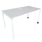FRAME│Bureau droit L 140 x p 70 cm x H fixe│roulettes│Blanc/blanc FRAME│Bureau droit L 140 x p 70 cm x H fixe│roulettes│Blanc/blanc