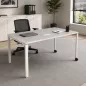 FRAME│Bureau droit L 140 x p 70 cm x H fixe│roulettes│Blanc/blanc FRAME│Bureau droit L 140 x p 70 cm x H fixe│roulettes│Blanc/blanc