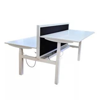 ELITE PROGRESS BACK │ Bureaux électriques L. 180 cm structure partagée - 2 postes - cloison incluse