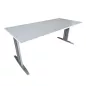 IDOL│Bureau droit L180 x p80│Blanc/gris aluminium