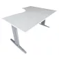 IDOL│Bureau retour à gauche L160/80xP120/60│Blanc/Gris aluminium