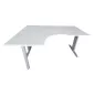 IDOL│Bureau retour à gauche L160/80xP120/60│Blanc/Gris aluminium