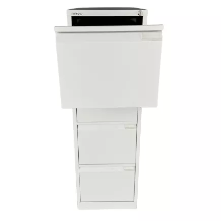 BISLEY│Classeur à dossiers suspendus H132,5 cm - 4 tiroirs│Gris clair