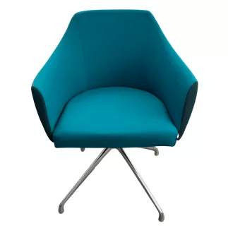 NANI│Chauffeuse pied alu pyramidal│Bleu canard/paon