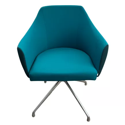 NANI│Chauffeuse pied alu pyramidal│Bleu canard/paon