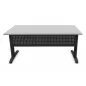 STAR│Bureau droit 160x80 - pieds fixes│Light grey / Gris Anthracite