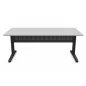 STAR│Bureau droit 180x80 - pieds fixes│Light grey / Gris Anthracite