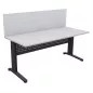 STAR│Pack bureau droit 160x80 - pieds fixes + cloison│Light grey / Gris Anthracite / Glacier