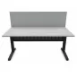STAR│Pack bureau droit 160x80 - pieds fixes + cloison│Light grey / Gris Anthracite / Glacier
