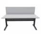 STAR│Pack bureau droit 180x80 - pieds fixes + cloison│Light grey / Gris Anthracite / Glacier