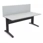 STAR│Pack bureau droit 180x80 - pieds fixes + cloison│Light grey / Gris Anthracite / Glacier