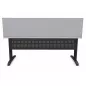 STAR│Pack bureau droit 180x80 - pieds fixes + cloison│Light grey / Gris Anthracite / Glacier