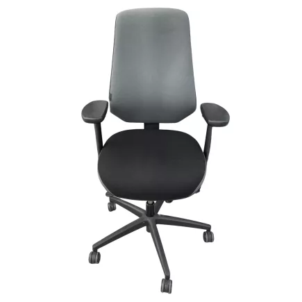 TERGON│Modèle T4.0 TwinComfort - Fauteuil de travail avec accoudoirs│Tissu noir/gris foncé
