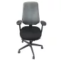 TERGON│Modèle T4.0 TwinComfort - Fauteuil de travail avec accoudoirs│Tissu noir/gris foncé