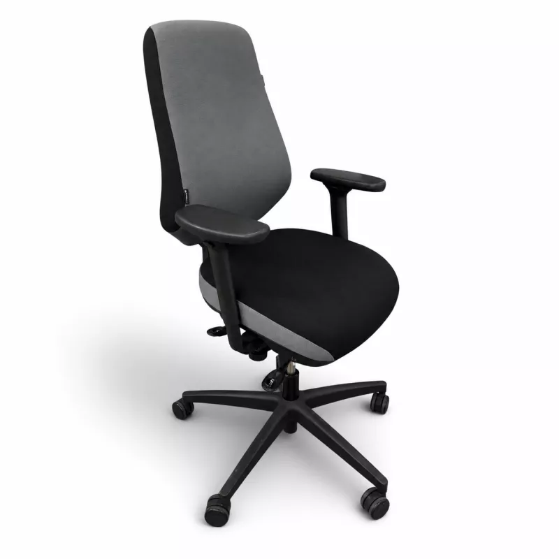 TERGON│Modèle T4.0 TwinComfort - Fauteuil de travail avec accoudoirs│Tissu noir/gris foncé TERGON│Modèle T4.0 TwinComfort - Fauteuil de travail avec accoudoirs│Tissu noir/gris foncé