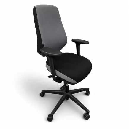 TERGON│Modèle T4.0 TwinComfort - Fauteuil de travail avec accoudoirs│Tissu noir/gris foncé
