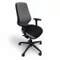 TERGON│Modèle T4.0 TwinComfort - Fauteuil de travail avec accoudoirs│Tissu noir/gris foncé