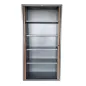 JG GROUP│Armoire haute à rideau L100 x H 198 cm │Gris/chêne clair