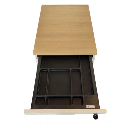 KOENIG NEURATH│Caisson mobile 4 tiroirs│Profondeur 60 cm│Blanc/chêne clair