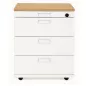 KOENIG NEURATH│Caisson mobile 4 tiroirs│Profondeur 60 cm│Blanc/chêne clair KOENIG NEURATH│Caisson mobile 4 tiroirs│Profondeur 60 cm│Blanc/chêne clair