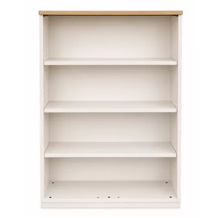 KOENIG NEURATH│Bibliothèque mi-haute ouverte ACTA│Largeur 100 cm│Blanc/Chêne clair
