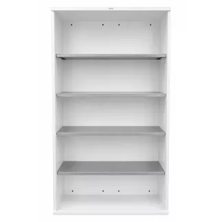 MDD│Bibliothèque haute│L100 x H181 cm│Blanc/Gris aluminium